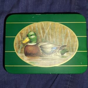 Vintage Mallard Duck Card Tin With 2 Playing Card Decks